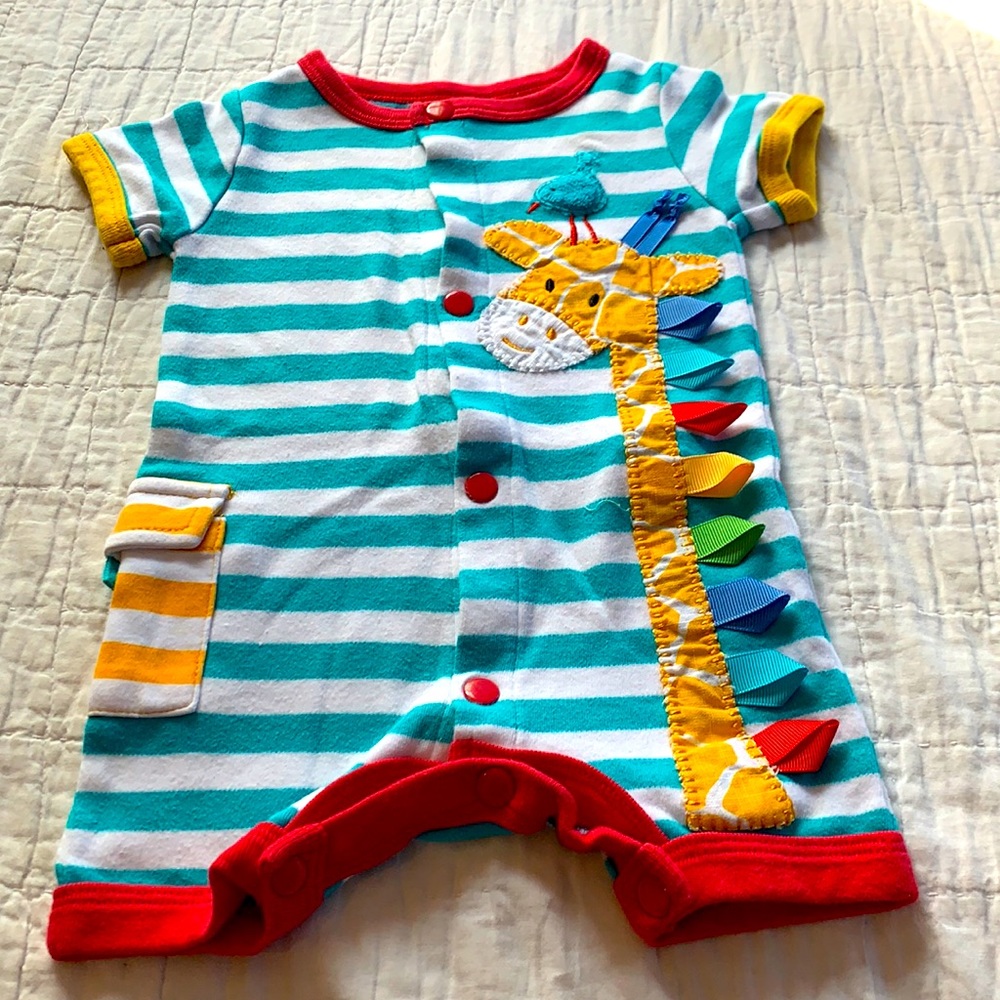 Mud Pie Baby Boy Giraffe onsie Summer Spring